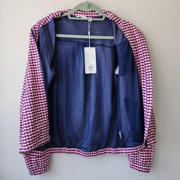 Lady Hagan Full Zip Athletic Jacket | Med | Retro Geo Cherry Red NWT - Picture 4 of 10